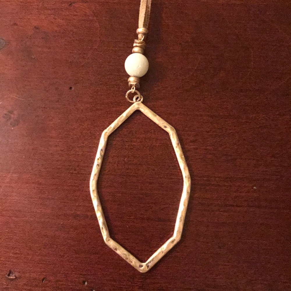 Gold Leather Necklace NWT!!